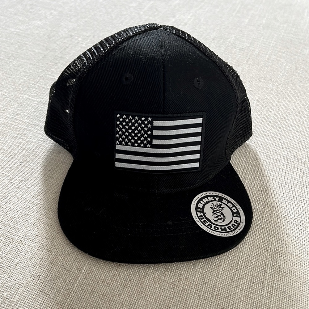 NWOT Binky Bro American flag hat ball cap black infant